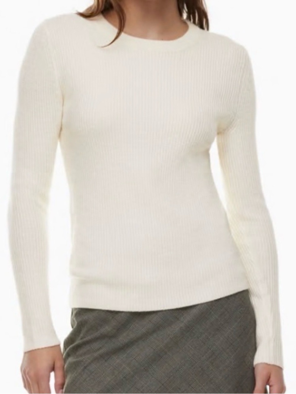 Wilfred Crewneck Ribbed Sweater in Cream